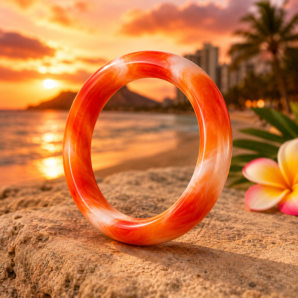 Hawaiian Sunset Marble Bangle