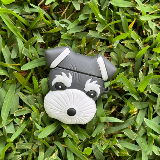 Dog Terrier AirPods Case with Keychain, Shock-Proof Silicone Skin Full Protective Cover