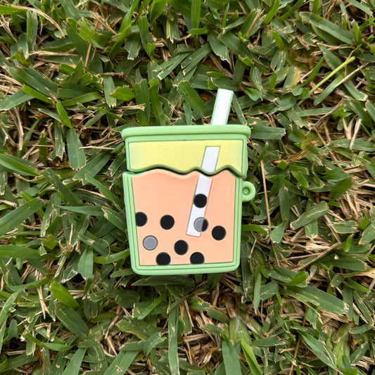 Green Boba Milk Tea AirPods Case with Keychain