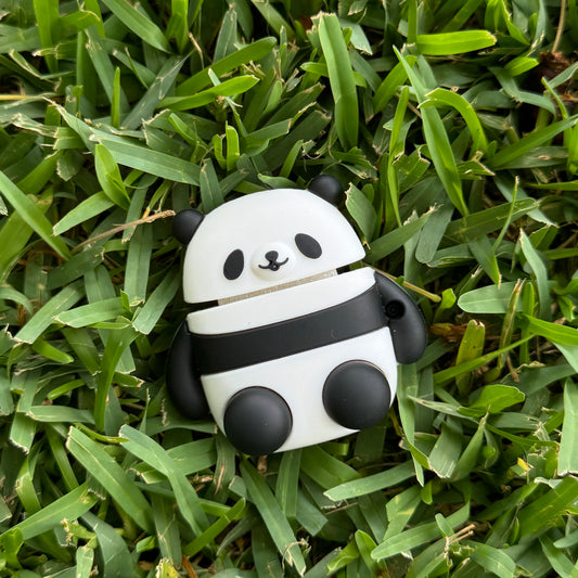 Cute Panda Peach AirPods Case with Keychain