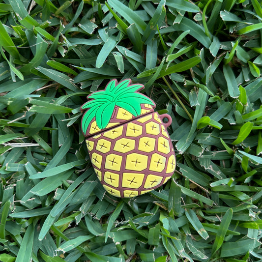 Pineapple AirPods Case with Keychain, Shock-Proof Silicone Skin Full Protective Cover