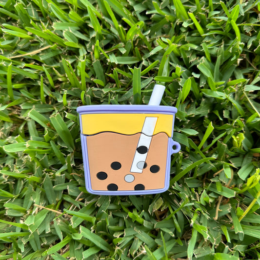Purple Boba Milk Tea AirPods Pro Case with Keychain