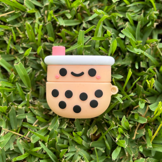 Pink Boba Milk Tea AirPods Pro Case with Keychain