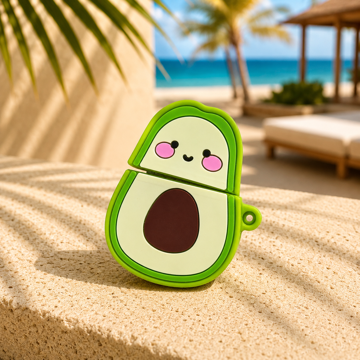 Avocado AirPods Case with Keychain, Shock-Proof Silicone Skin Full Protective Cover