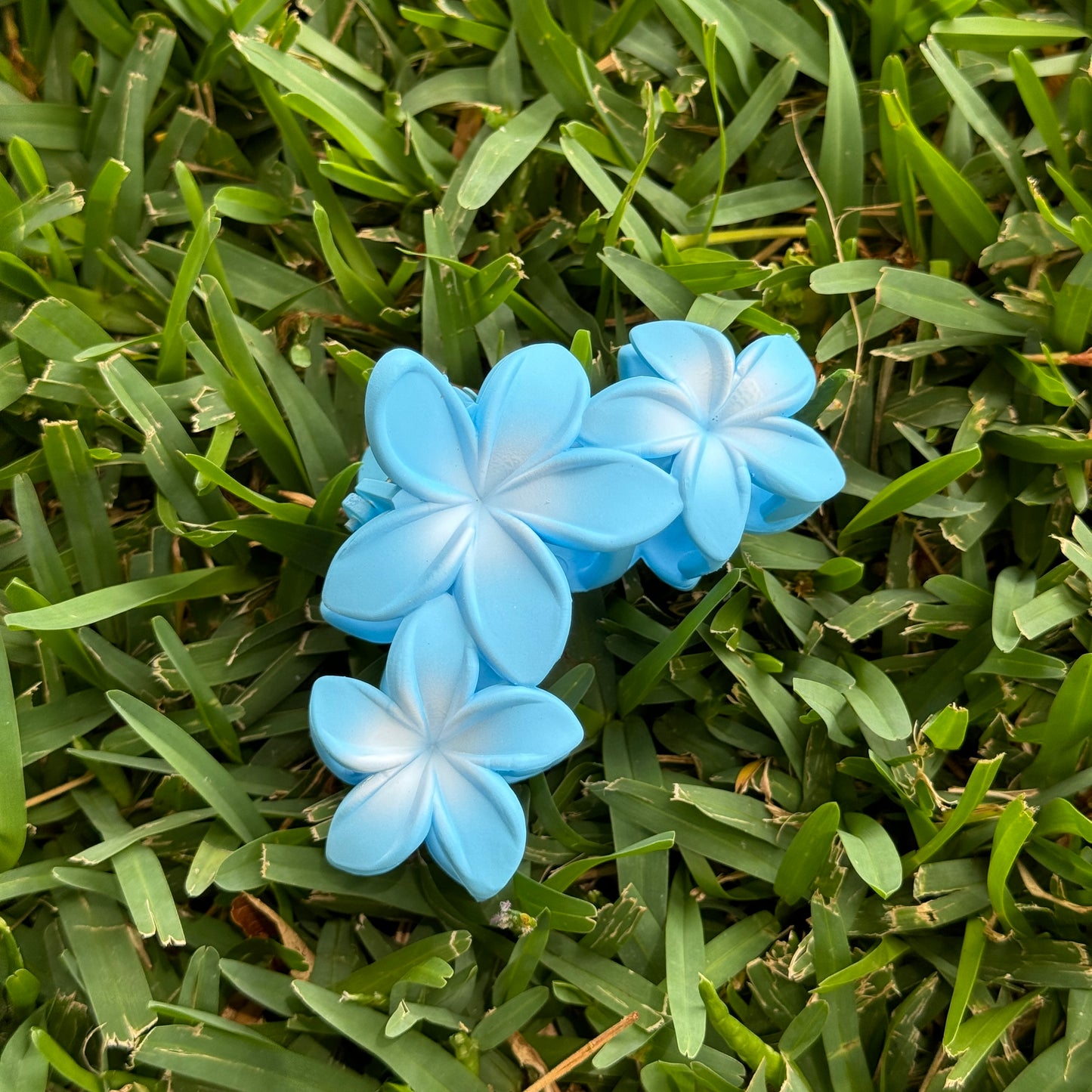 Colored Hawaiian Plumeria Flower Claw Hair Clips for Women