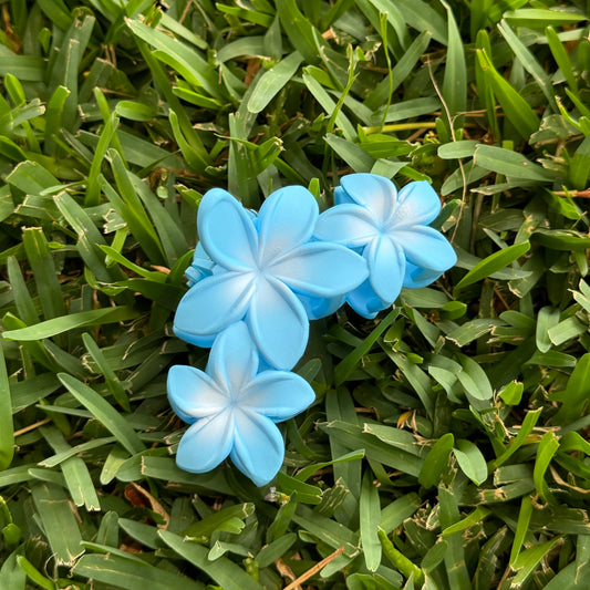Colored Hawaiian Plumeria Flower Claw Hair Clips for Women