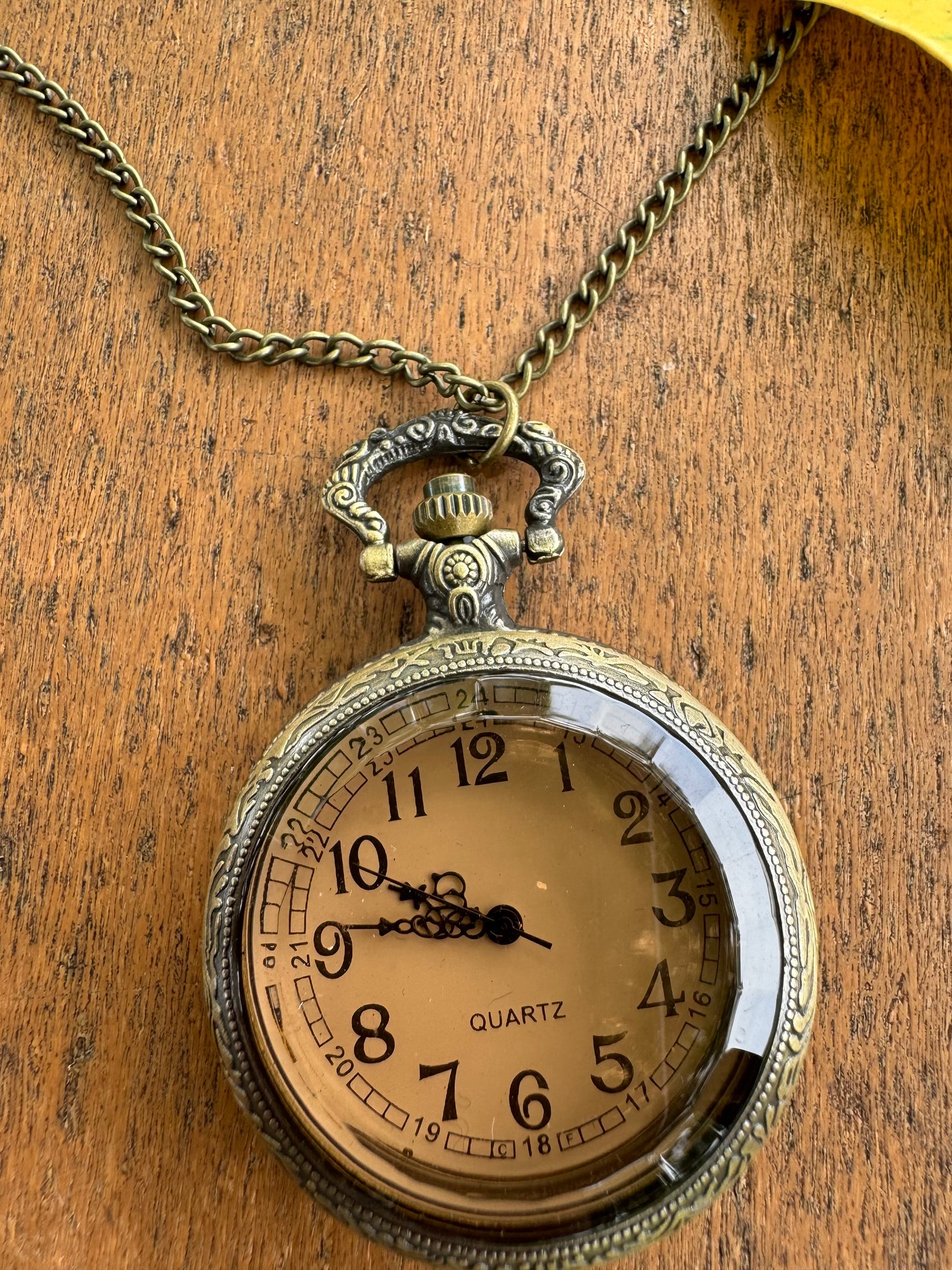 Alice in Wonderland Pocket Watch Classic Design with Stainless Steel Case and Chain
