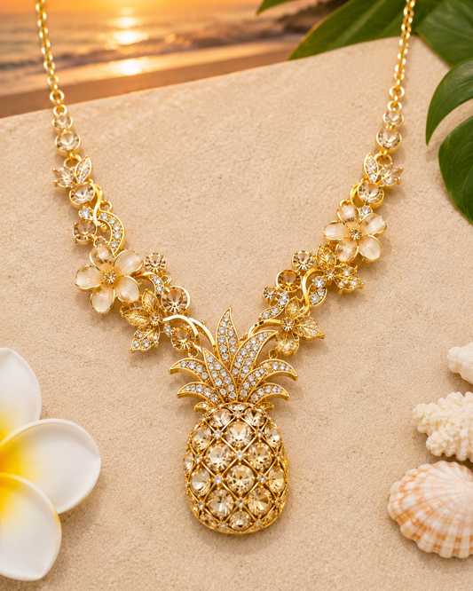Golden Pineapple Aloha Necklace