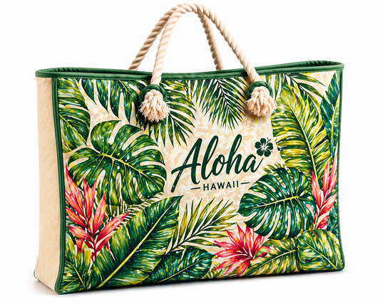 Island Leaves Beach Bag