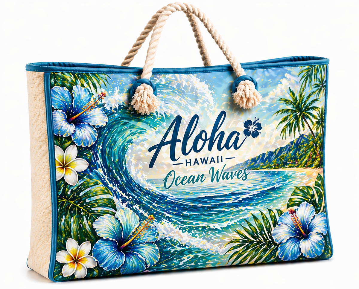 Ocean Waves Beach Bag