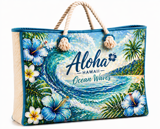 Ocean Waves Beach Bag