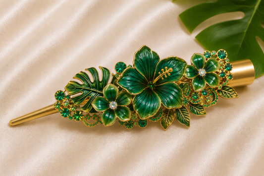 Tropical Rainforest Hair Clip – Emerald Green