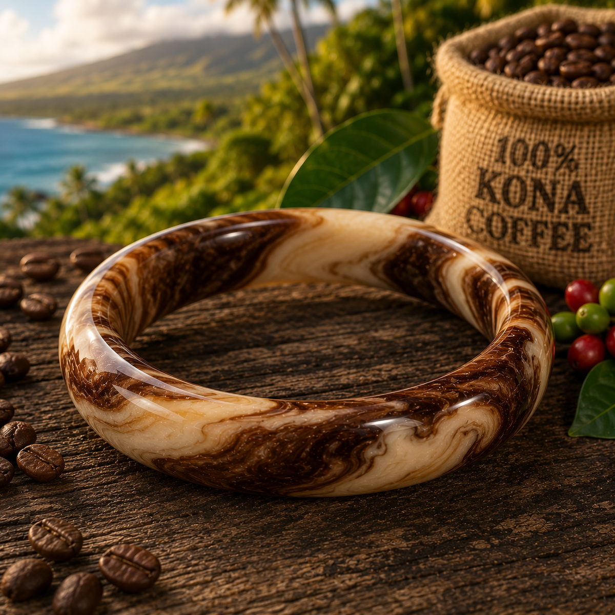 Kona Coffee Marble Bracelet