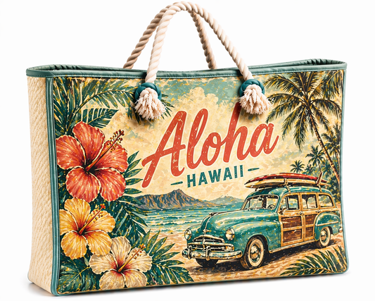 Vintage Hawaii Beach Bag