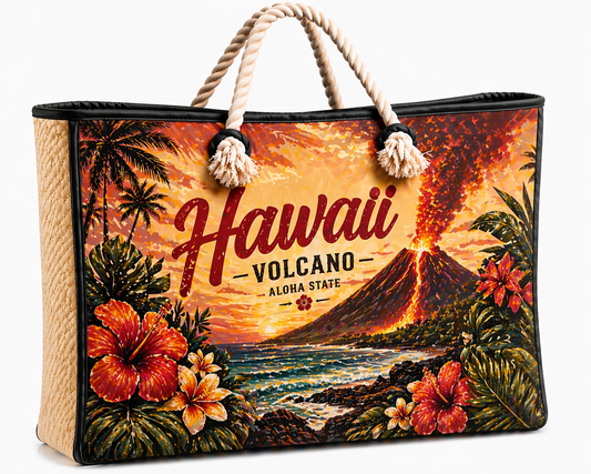 Hawaii Volcano Beach Bag
