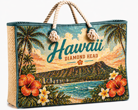 Hawaii Diamond Head Beach Bag