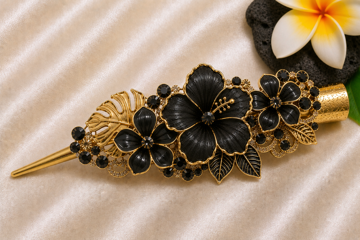 Black Lava Luxe Hair Clip – Midnight Black
