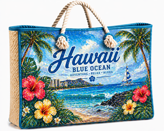 Hawaii Blue Ocean Beach Bag