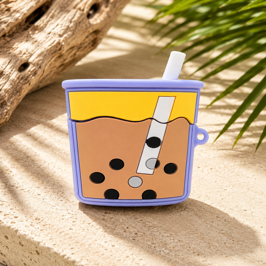 Purple Boba Milk Tea AirPods Pro Case with Keychain