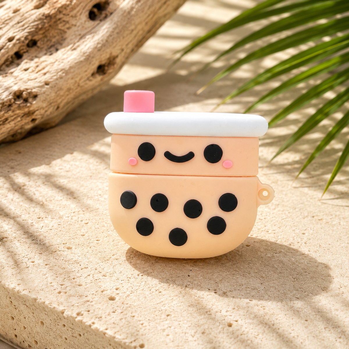 Pink Boba Milk Tea AirPods Pro Case with Keychain
