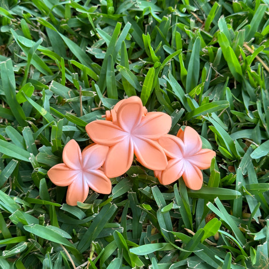 Colored Hawaiian Plumeria Flower Claw Hair Clips for Women