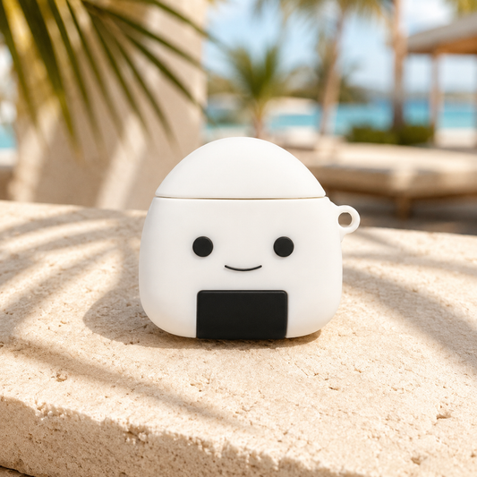 Cute Mochi Rice AirPods Case with Keychain