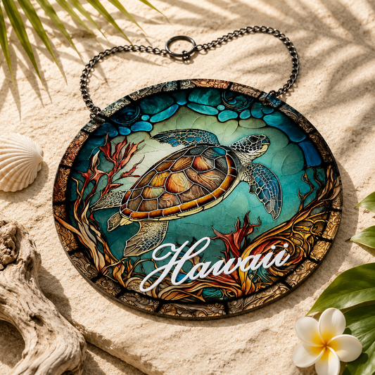 Aloha Sea Turtle Style, Welcome Sign, Summer Sign, Home Decoration, Front Door Decoration